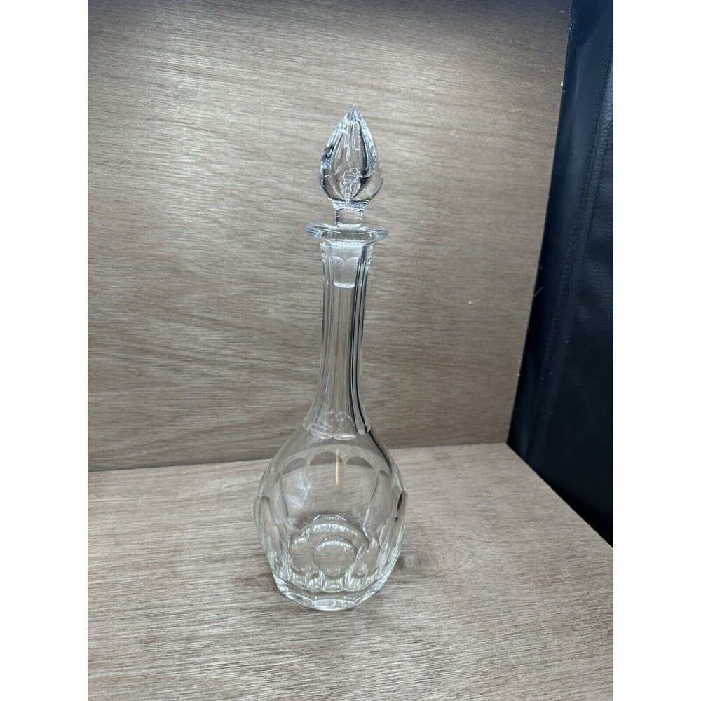 Vintage French Stamped St Louis Cut Crystal Glass Whiskey Liquor Bottle Decanter